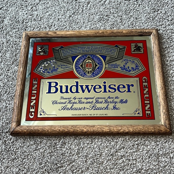Budweiser Other - Vintage 1980’s Budweiser Mirror Anheuser-Busch Stamford Art Screen Print